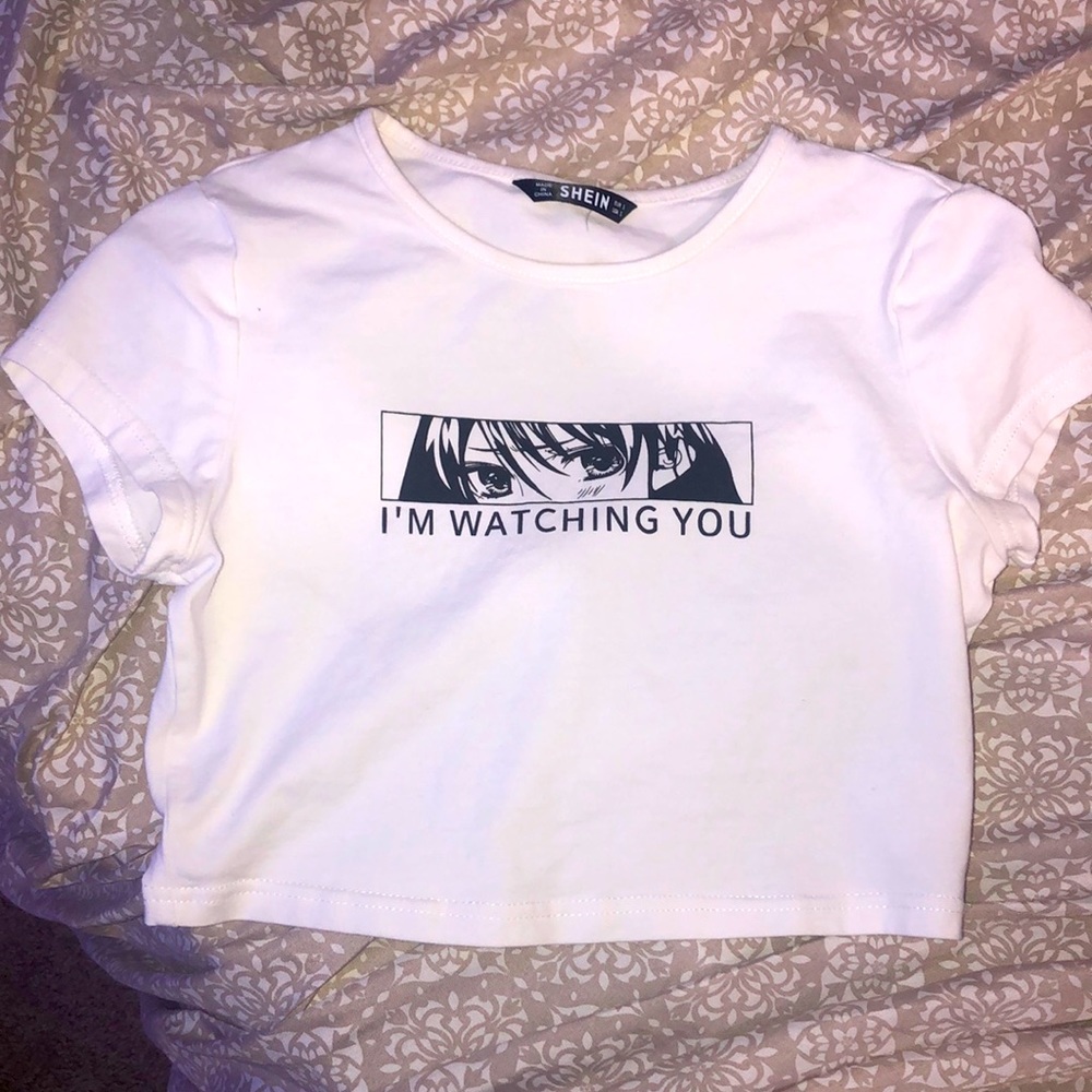 White graphic top